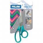 Ножницы детские Milan Basic Colours 13,4 см, эргономичные ручки, ассорти, европодвес, BWM10039