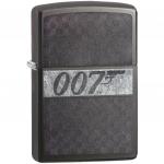 Зажигалка ZIPPO James Bond с покрытием Black Ice®, латунь/сталь, чёрная, глянцевая, 36x12x56 мм