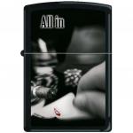 Зажигалка ZIPPO All In, латунь с покрытием Black Matte, чёрная, матовая, 36x12x56 мм