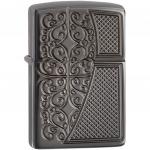 Зажигалка ZIPPO Armor™ с покрытием Black Ice®, латунь/сталь,чёрная, глянцевая, 36x12x56 мм