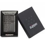 Зажигалка ZIPPO Armor™ с покрытием Black Ice®, латунь/сталь,чёрная, глянцевая, 36x12x56 мм