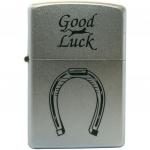 Зажигалка ZIPPO Horse Shoe, с покрытием Satin Chrome™, латунь/сталь, серебристая, матовая, 36x12x56