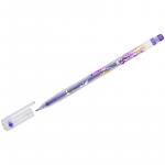 Ручка гелевая Crown Glitter Metal Jell фиолетовая с блестками, 1,0 мм, MTJ-500GLS(D)