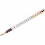 Ручка перьевая Berlingo Velvet Prestige синяя, 0,8 мм, корпус хром/золото, пластик. футляр, CPs_82614