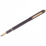 Ручка перьевая Berlingo Velvet Prestige синяя, 0,8 мм, корпус черный/золото, пластик. футляр, CPs_82601