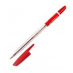 Ручка шариковая  CORONA PLUS прозрачный корпус, 0,7 мм красная
