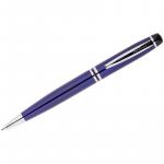 Ручка шариковая Berlingo Silk Prestige синяя, 0,7 мм, корпус синий/хром, поворот., пластик. футляр, CPs_70352