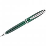 Ручка шариковая Berlingo "Silk Classic" синяя, 0,7 мм, корпус зеленый/хром, поворот., пласт. футляр, CPs_70344
