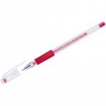 Ручка гелевая Crown Hi-Jell Grip красная, 0,5 мм, грип, HJR-500R
