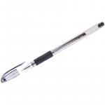 Ручка гелевая Crown Hi-Jell Needle Grip черная, 0,7 мм, грип, игольчатый стержень, штрих-код, HJR-500RNB