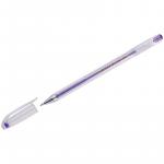 Ручка гелевая Crown Hi-Jell Metallic фиолетовая металлик, 0,7 мм, HJR-500GSM