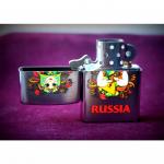 Зажигалка ZIPPO Русская Матрёшка, латунь/сталь с покрытием Brushed Chrome, серебристая, 36x12x56 мм