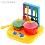 Детская посудка "Ромашка", набор с плиткой + 6 предметов, МИКС