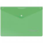 Папка-конверт на кнопке Berlingo, A5+, 180 мкм, зеленая, OBk_05004