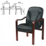Кресло для приемных и переговорных CH-658/CH-422, кожа, черное