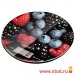 Весы кухон. эл.  EN-403 (ягоды/черные) до 5 кг, дел 1 гр, d=18.5 см (CR2032 в компл) 11645