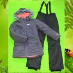 Комплект зимний (Куртка зимняя Icepeak parka Rachel серый + Штаны горнолыжные Kiabi NKY мембрана черный )
