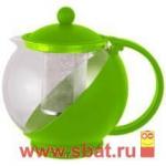 Чайник заварочный 500мл, стекло/пластик, фильтр нерж сталь, цвета микс PTP01-500ml, 910101