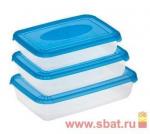 Набор емкостей д/хранения продуктов Polar 3шт (0,45/0,9/1,9л) прямоуг PT1688 Plast team