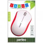 Мышь беспроводная оптическая Perfeo PARAD, 3 кн, 1000 DPI, USB, бело-красная(PF-953-WOP-W/R)