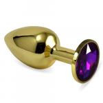 *Золотая втулка LOVETOY Small с фиолетовым кристаллом, ro-gs08