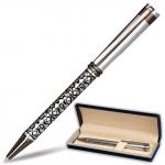 Ручка подарочная шариковая GALANT Locarno, корпус серебр./черный, хром.детали, 0,7мм, синяя, 141667