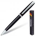Ручка бизнес-класса шариковая BRAUBERG Cayman Black, корпус черный, серебр.детали, 1мм, синяя,141410