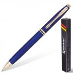 Ручка бизнес-класса шариковая BRAUBERG De luxe Blue, корпус синий, золот.детали, 1мм, синяя, 141412