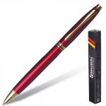 Ручка бизнес-класса шариковая BRAUBERG De luxe Red, корпус бордовый, золот.детали, 1мм, синяя,141413