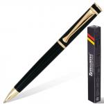 Ручка бизнес-класса шариковая BRAUBERG Perfect Black, корпус черный, золот.детали, 1мм, синяя,141416