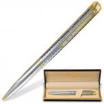 Ручка подарочная шариковая GALANT Barendorf, корп. серебристый, золот. детали, 0,7мм, синяя, 141011