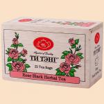 Чай черный в дерев.пенале  25х2 гр "Роза"(черн.чай+роза)