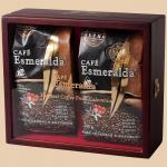 Набор  в деревянной шкатулке со стеклом (ЗЕРНО 250 гр+МОЛОТЫЙ 250 гр CAFE Esmeralda))