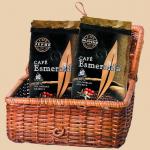 Набор в плетеной корзине-пикник (ЗЕРНО 250 гр+МОЛОТЫЙ 250 гр CAFE Esmeralda)