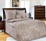 Комплект постельного белья 2-спальный с Евро простыней, поплин (Кашмир, коричневый)