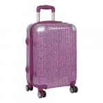 Р1011 розовый (24) пластик ABS чемодан средний (TH17-7108)
