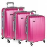 Р22016 розовый (26) пластик ABS чемодан средний