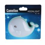 Ночник Camelion NL-182  0.5W 3LED 110x75x70 Кит зеленый 220V, пластик, выкл.