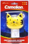 Camelion NL-003 ночник 7W E14 кошка, с выкл.
