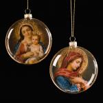 Украшение ErichKrause® Decor Дева Мария медальон 8см, стекло