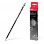 Чернографитный шестигранный карандаш с ластиком ErichKrause® MEGAPOLIS® HB (в коробке по 12 шт.)
