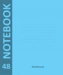 Тетрадь общая ученическая с пластиковой обложкой на скобе  Neon, голубой, А5+, 48 листов, клетка