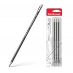 Чернографитный трехгранный карандаш с ластиком ErichKrause® MEGAPOLIS® HB (в блистере по 3шт.)