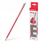 Чернографитный трехгранный карандаш с ластиком ErichKrause® Extra HB (в коробке по 12шт.)