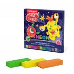 Классический пластилин ArtBerry® с Алоэ Вера Neon 12 цветов, 180г (коробка)