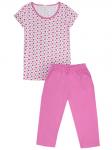 8153 костюм женский (футболка+бриджи), розовый