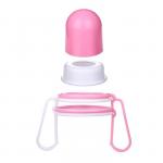Набор аксессуаров для бутылочки, 3 предмета: двойные ручки, кольцо, колпачок, цвет розовый