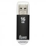 Флэш-диск 16GB SMARTBUY V-Cut USB 2.0, металл. корпус, черный, SB16GBVC-K
