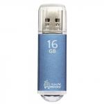 Флэш-диск 16GB SMARTBUY V-Cut USB 2.0, металл. корпус, синий, SB16GBVC-B
