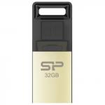 Флэш-диск 32GB SILICON POWER Mobile X10 OTG+USB 2.0, металл. корпус, золотистый, SP032GBUF2X10V1C